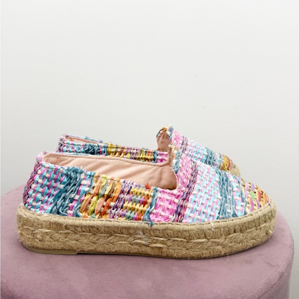 Manebi Woven Acapulco Raffia Jute Platform Multicolor Espadrilles Size 37 - Picture 4 of 9